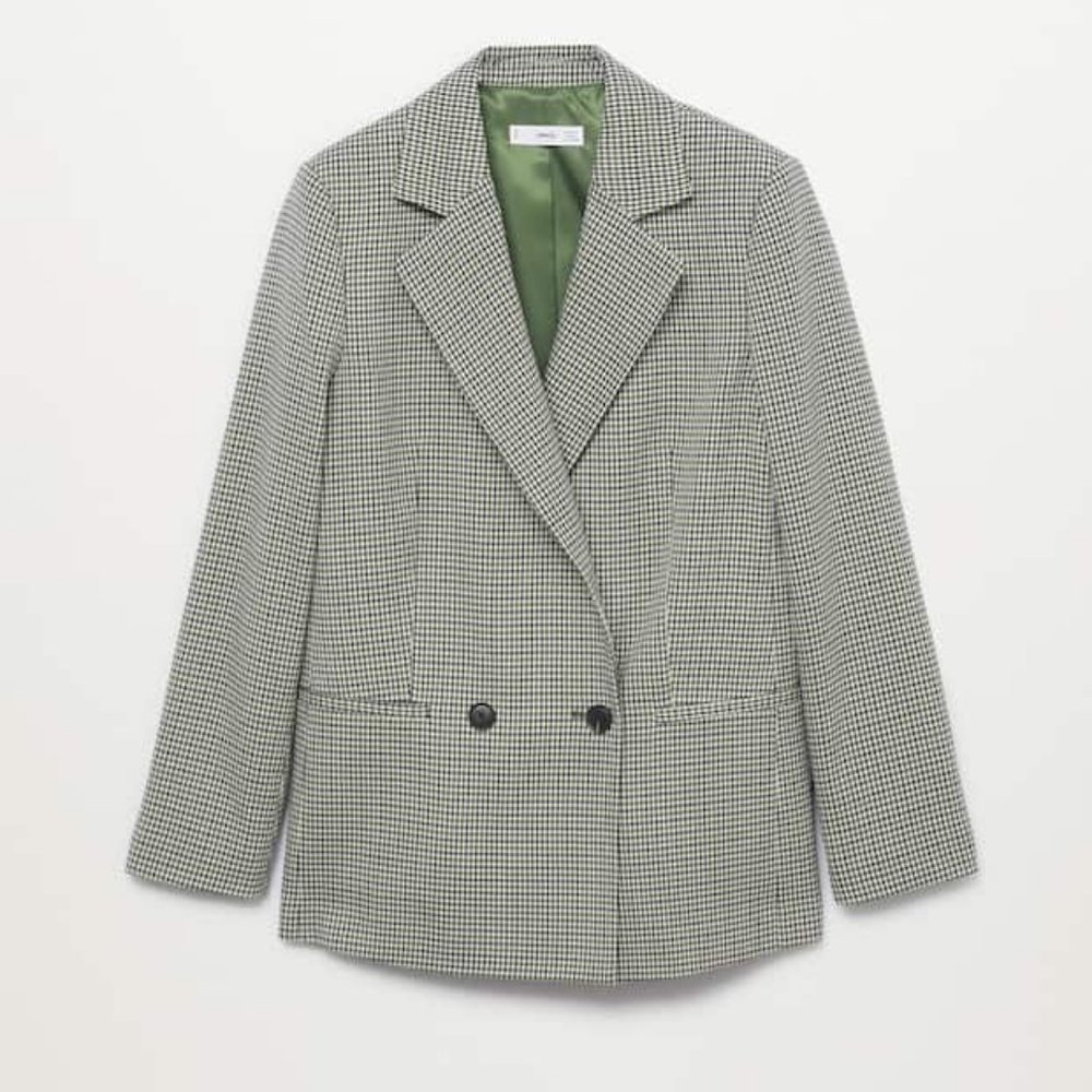 NWT MANGO Oversized Check Blazer, Small